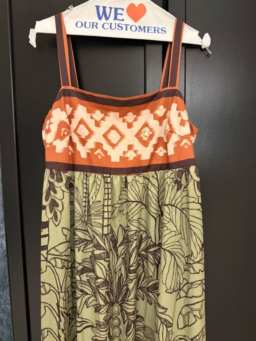 Green Printed Maxi  Sun Dress,Boho Lightweight and Soft  Large New - Picture 7 of 7